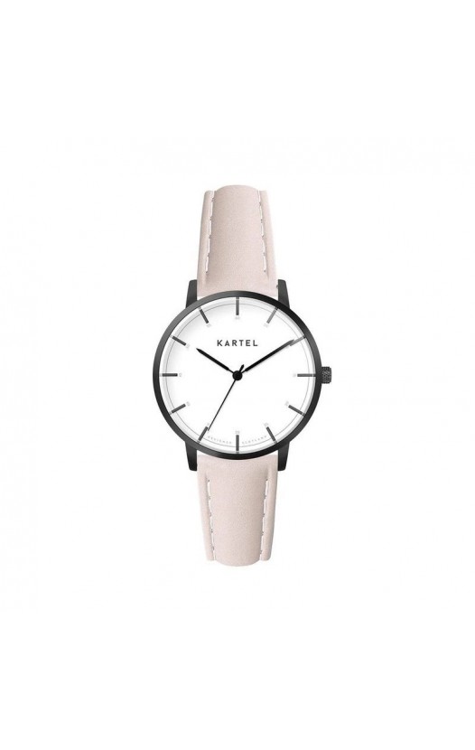 ISLA 34MM PINK LEATHER STRAP WATCH