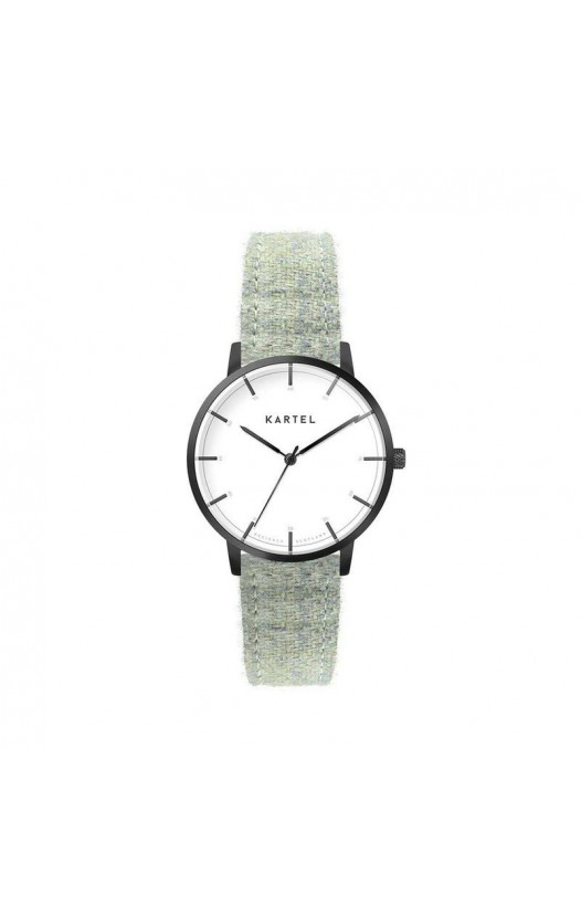 ISLA 34MM GREEN TWEED STRAP WATCH