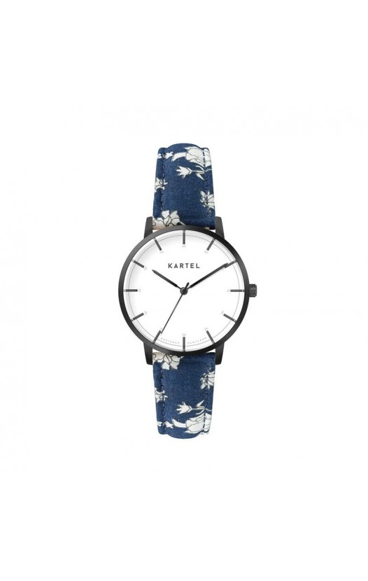 ISLA 34MM BLUE FABRIC STRAP WATCH