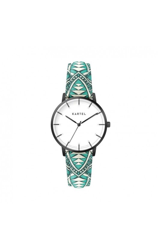 ISLA 34MM BLUE FABRIC STRAP WATCH