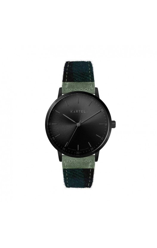 HUME 40MM BLUE TARTAN STRAP WATCH