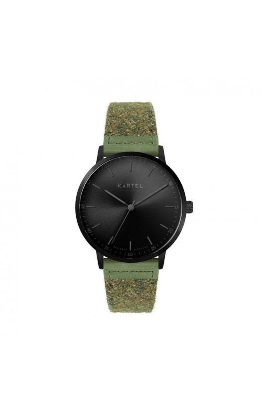HUME 40MM GREEN FABRIC STRAP WATCH