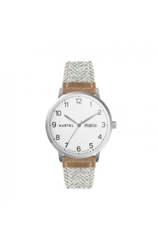 MORRIS 40MM GREY FABRIC STRAP WATCH