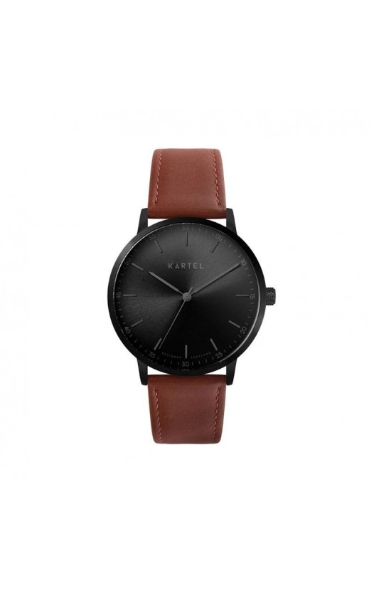 HUME 40MM MAROON LEATHER STRAP WATCH
