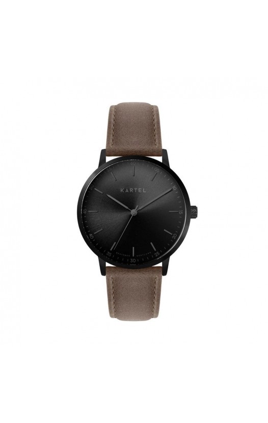 HUME 40MM BROWN LEATHER STRAP WATCH