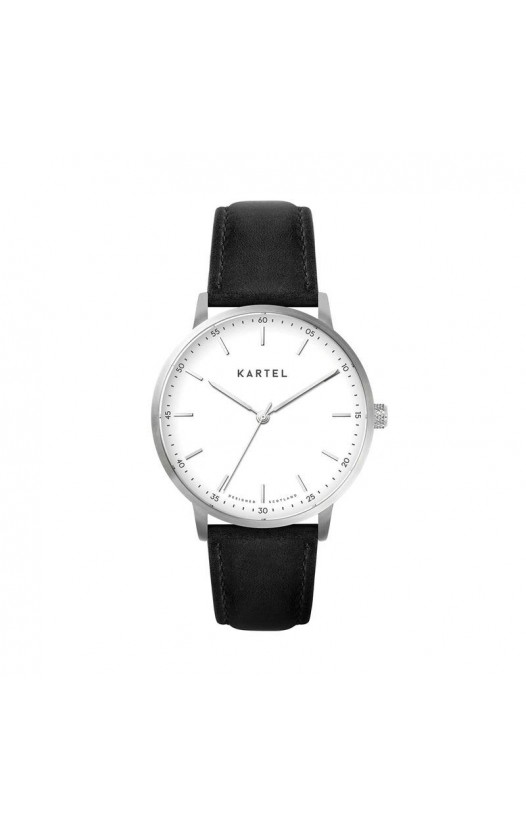 HUME 40MM BLACK LEATHER STRAP WATCH