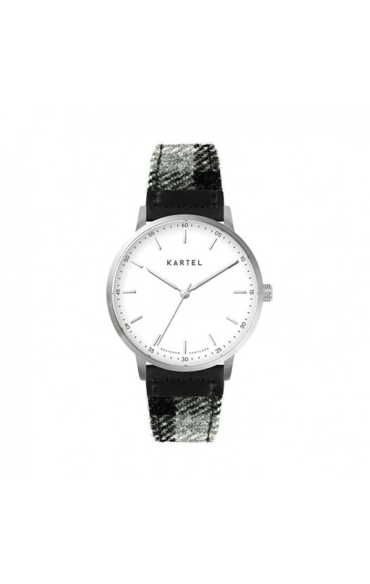 HUME 40MM GREY TARTAN STRAP WATCH