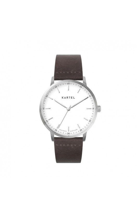 HUME 40MM BROWN LEATHER STRAP WATCH