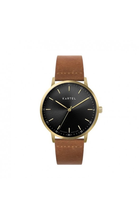 HUME 40MM TAN LEATHER STRAP WATCH