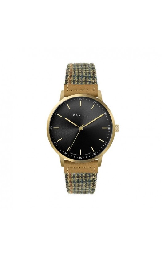 HUME 40MM BROWN FABRIC STRAP WATCH