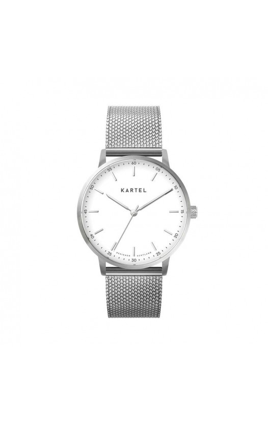 HUME 40MM SILVER CHAIN MESH STRAP WATCH
