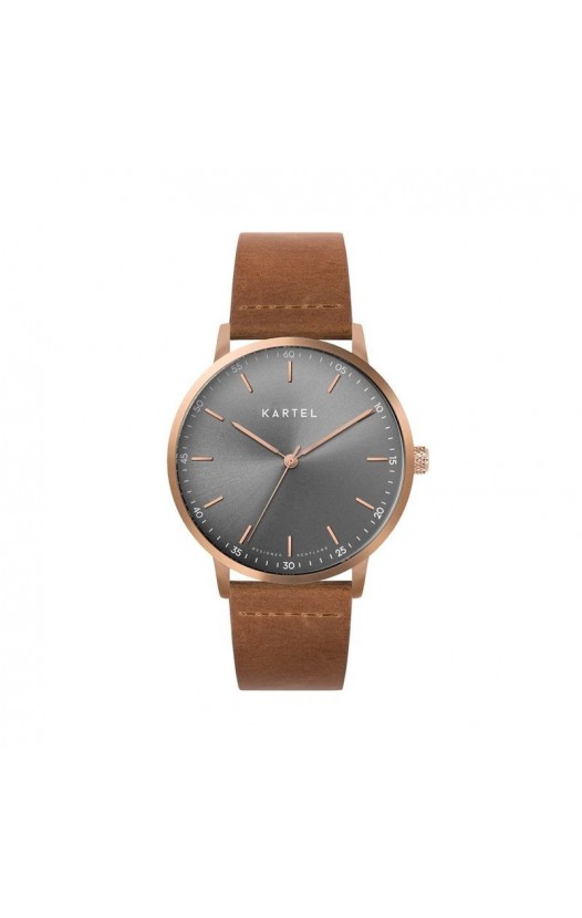 HUME 40MM TAN LEATHER STRAP WATCH