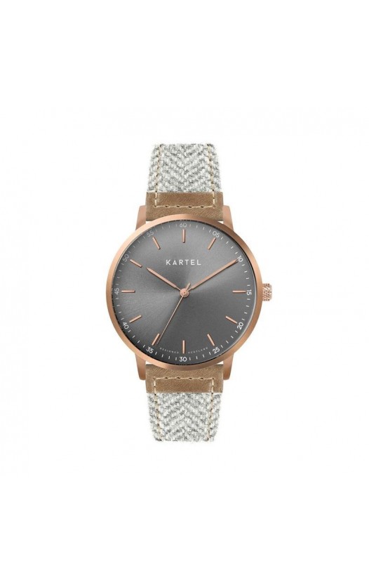 HUME 40MM GREY FABRIC STRAP WATCH