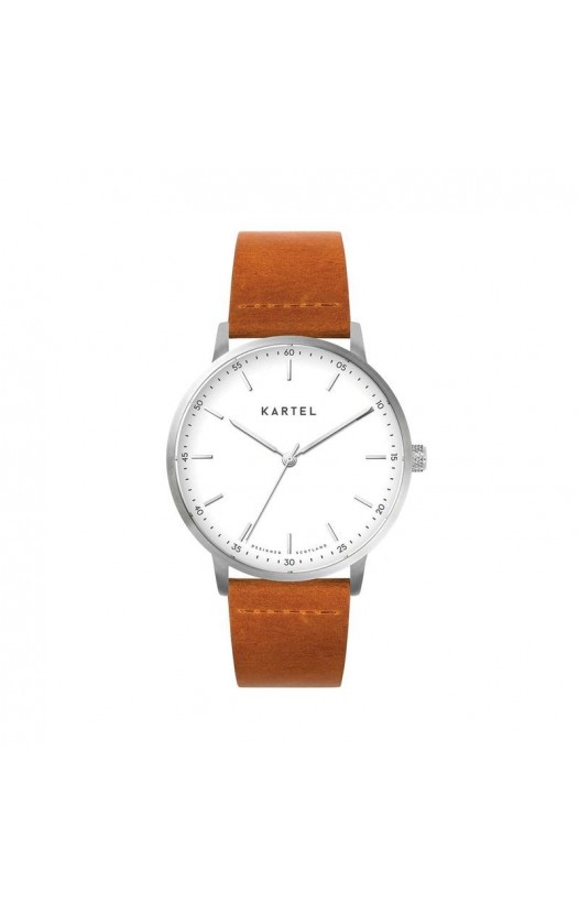 HUME 40MM TAN LEATHER STRAP WATCH
