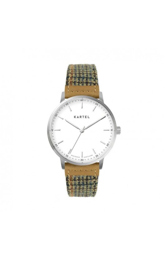 HUME 40MM BROWN FABRIC STRAP WATCH