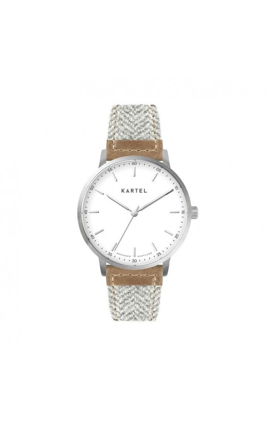 HUME 40MM GREY FABRIC STRAP WATCH