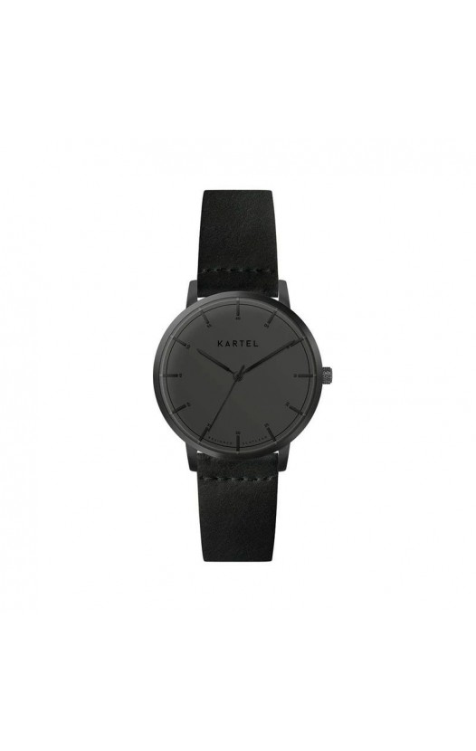 ISLA 34MM BLACK LEATHER STRAP WATCH