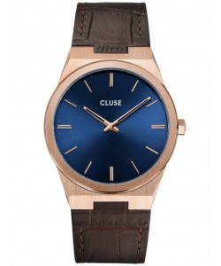 CW0101503002 Men's Watch with Leather Strap Vigoureux rose gold / blue