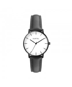 ISLA 34MM BLACK LEATHER STRAP WATCH