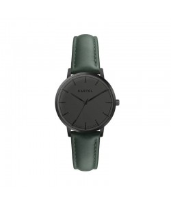 ISLA 34MM GREEN LEATHER STRAP WATCH