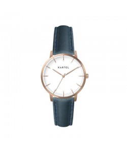 ISLA 34MM BLUE LEATHER STRAP WATCH