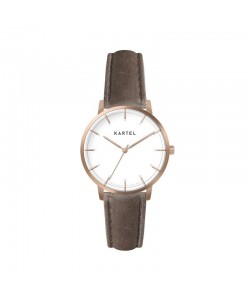 ISLA 34MM BROWN LEATHER STRAP WATCH