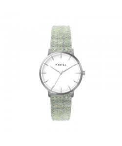 ISLA 34MM GREEN TWEED STRAP WATCH