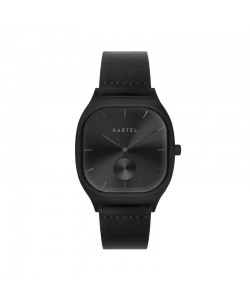 SINCLAIR 42MM BLACK LEATHER STRAP WATCH