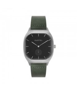 SINCLAIR 42MM GREEN LEATHER STRAP WATCH