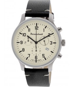 ME-3H199L Men's Watch Chronograph with Black Leather Strap