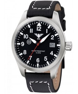 AIRS.LBB Gents Airleader Steel Buffalo Leather Strap Black