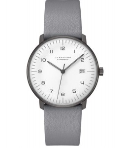 027/4007.04 max bill Automatic Watch with Grey Leather Strap