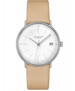 027/4004.04 max bill Ladies Watch Small Automatic Beige Leather Strap