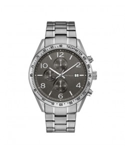 Caravelle by Bulova Mens 43B164 Stainless Chrono Black Dial Bracelet Watch