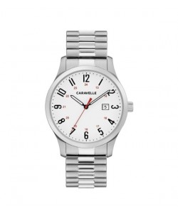 Caravelle Designed by Bulova Men's 43B153 Stainless Expansion Bracelet Easy Reader Watch