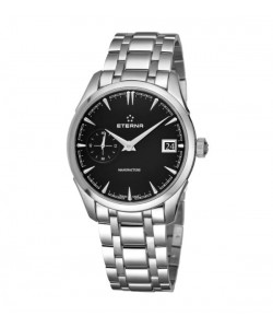 Eterna Men's 7682.41.40.1700 'Heritage' Black Dial Stainless Steel Small Seconds Automatic Swiss Made Watch