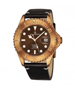 Revue Thommen Men's 17571.2593 'Diver' Brown Dial Black Leather Strap Date Automatic Watch