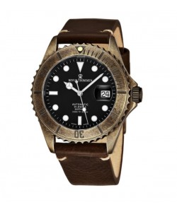 Revue Thommen 17571.2587 'Diver' Black Dial Black Leather Strap Date Automatic Watch