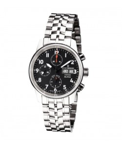 Revue Thommen 16051.6137 'Auto Chrono' Black Dial Stainless Steel Bracelet Swiss Automatic Watch