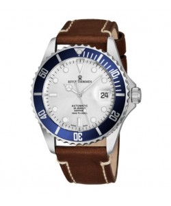 Revue Thommen's Men's 17571.2525 'Diver' Silver Dial Light Brown Leather Strap Swiss Automatic Watch