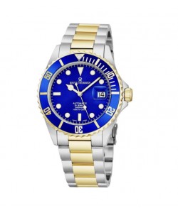 Revue Thommen Men's 17571.2145 'Diver' Blue Dial Stainless Steel/Goldtone Bracelet Swiss Automatic Watch