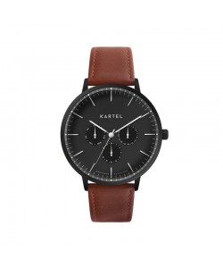 CUILLIN 43MM MAROON LEATHER STRAP WATCH