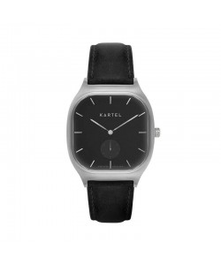 SINCLAIR 42MM BLACK LEATHER STRAP WATCH