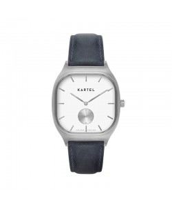 SINCLAIR 42MM BLUE LEATHER STRAP WATCH