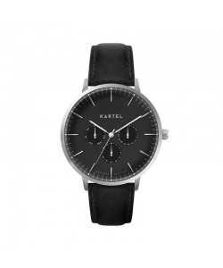 CUILLIN 43MM BLACK LEATHER STRAP WATCH