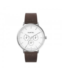 CUILLIN 43MM BROWN LEATHER STRAP WATCH