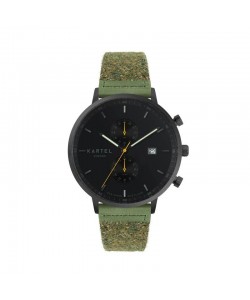 KNOYDART 43MM GREEN FABRIC STRAP WATCH