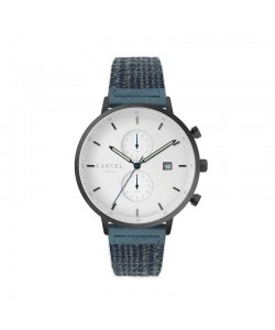 KNOYDART 43MM BLUE FABRIC STRAP WATCH