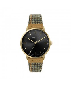 HUME 40MM BROWN FABRIC STRAP WATCH