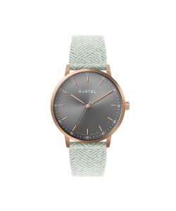 HUME 40MM ROSE GOLD FABRIC STRAP WATCH